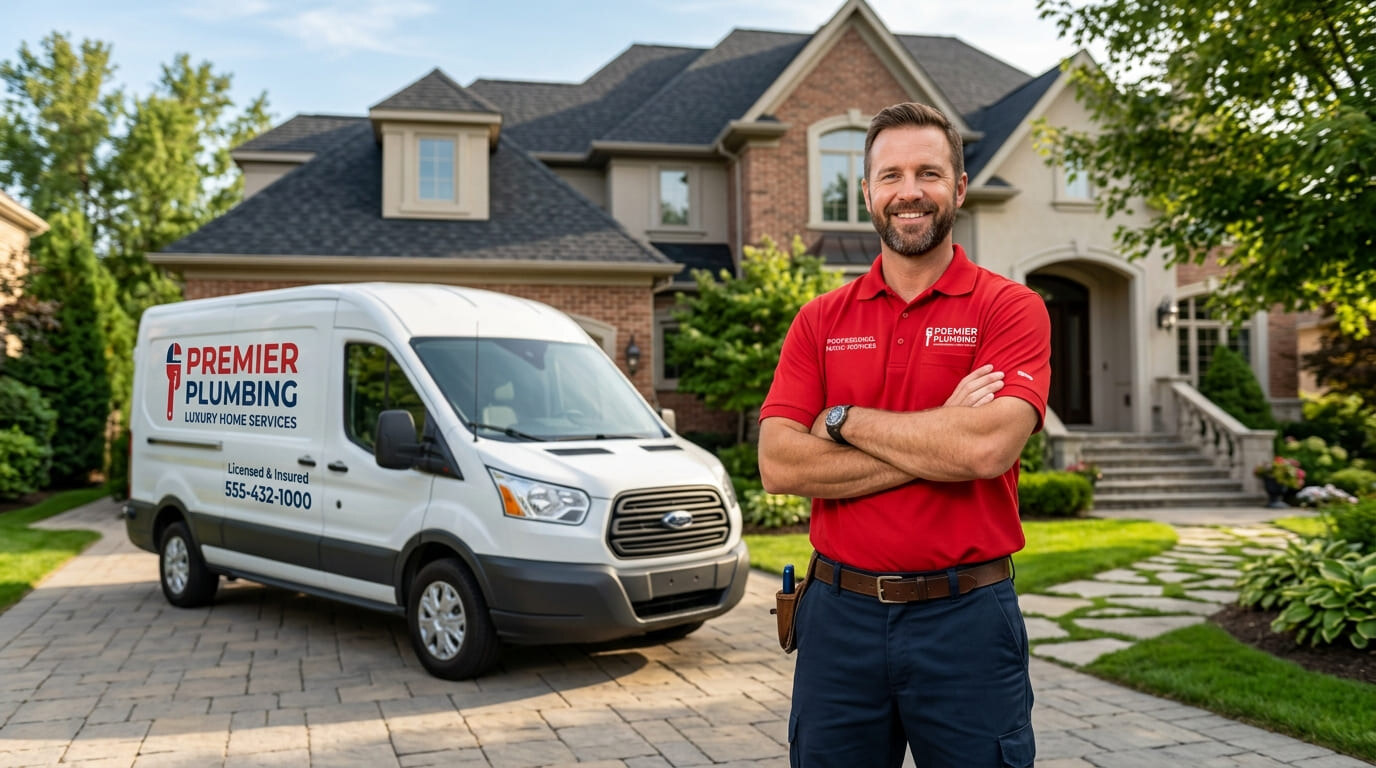 Professional plumber working